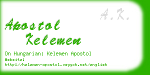 apostol kelemen business card